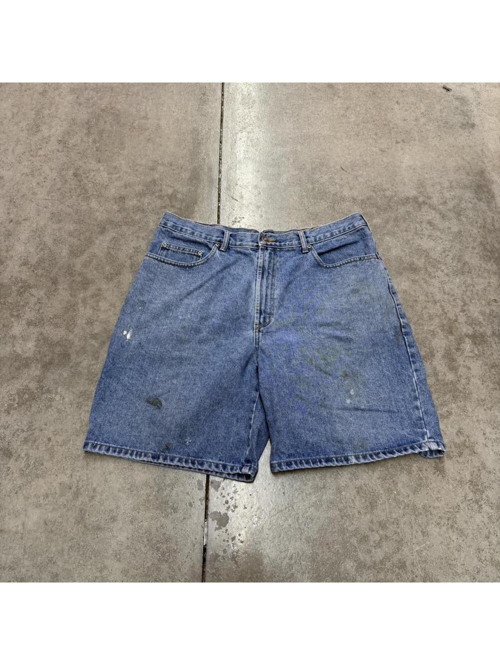 vintage route 66 faded blue relaxed baggy fit jeans shorts jorts size 36